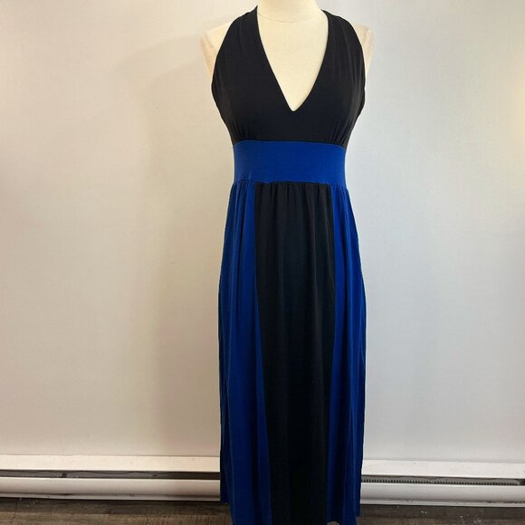 VENUS Dresses & Skirts - Venus Women's Black Blue Halter Y-Back Maxi Dress - Size Medium